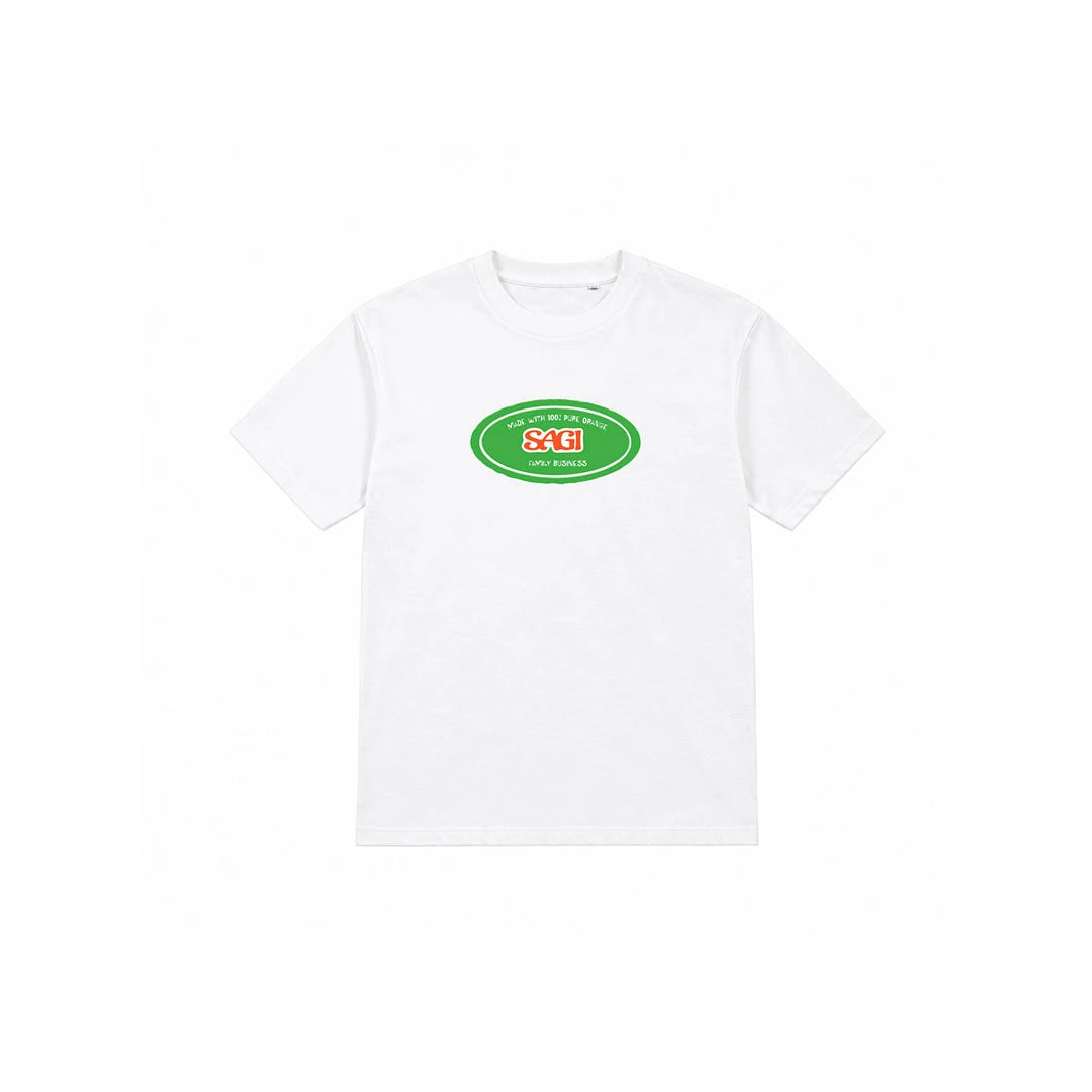 FAMILY BUSINESS WHITE TEE - ORANGE ÉDITION